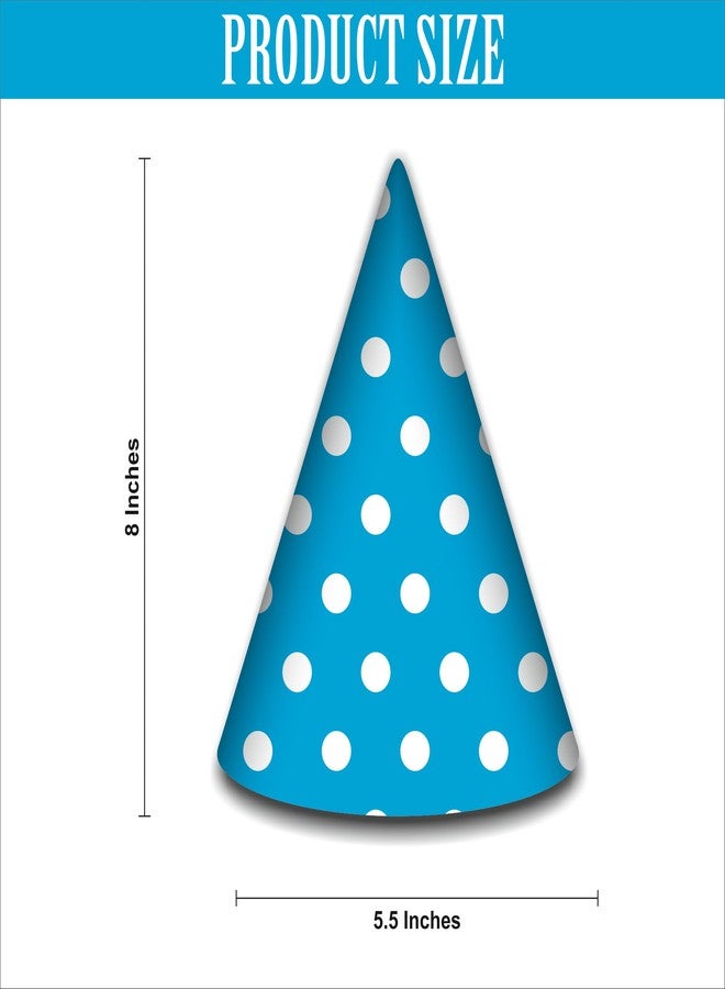 Party Baazaar Blue & Pink Polka Dot Birthday Caps | Party Hats for Girls & Kids | Pink Party Hats for Birthdays & Baby Showers (Pack of 10) - Image 5